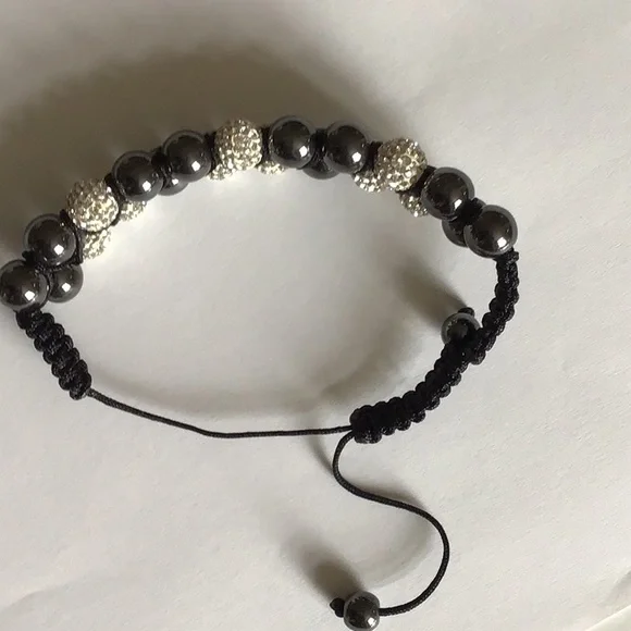 Double Row Rhinestone Beaded Bracelet - Picture 6 of 8